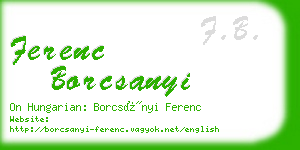 ferenc borcsanyi business card